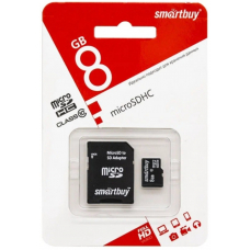 Карта Памяти SmartBuy MicroSD 8 GB + SD Adapter