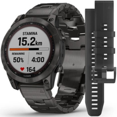 Garmin Fenix 7 Gps Watch Sapphire Solar Carbon Gray DLC Titanium / Carbon Gray DLC Vented Titanium Band