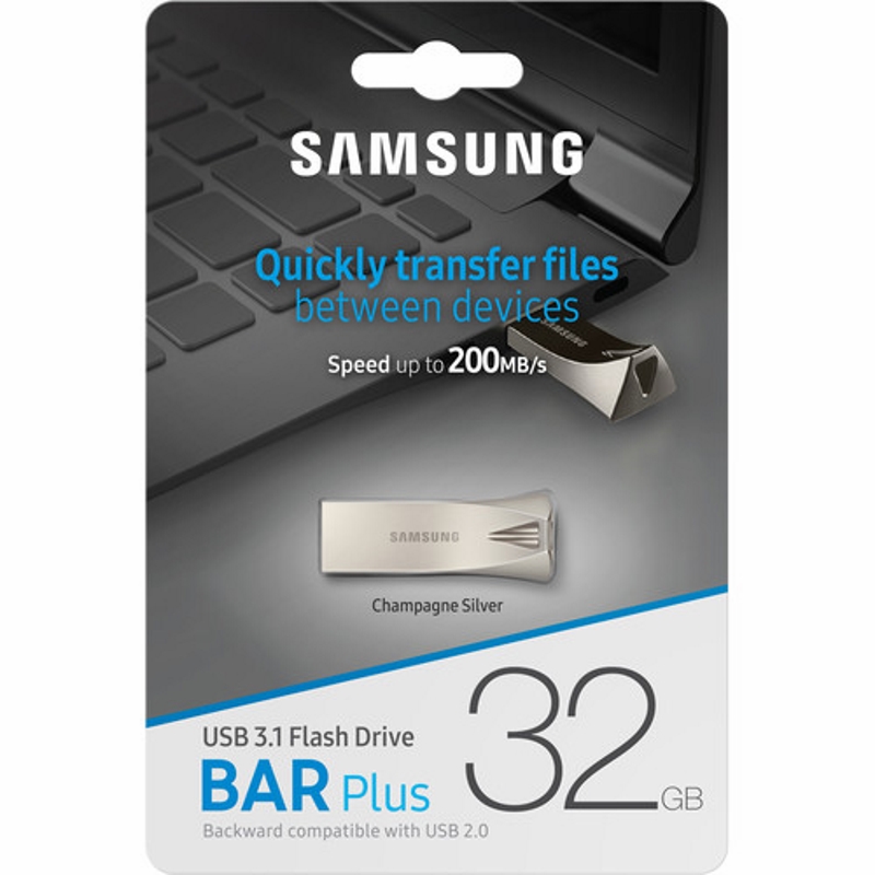 USB Накопитель Samsung Flash Drive Bar Plus 32GB Silver