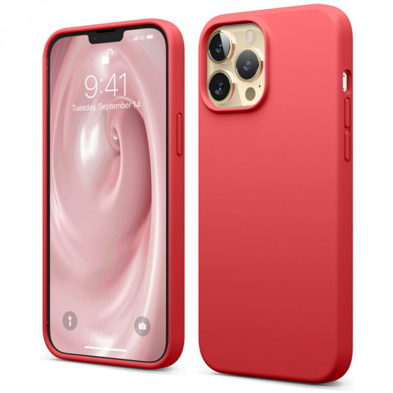 Чехол iPhone 13 Pro Max Elago Silicone Soft Red Red (Красный)