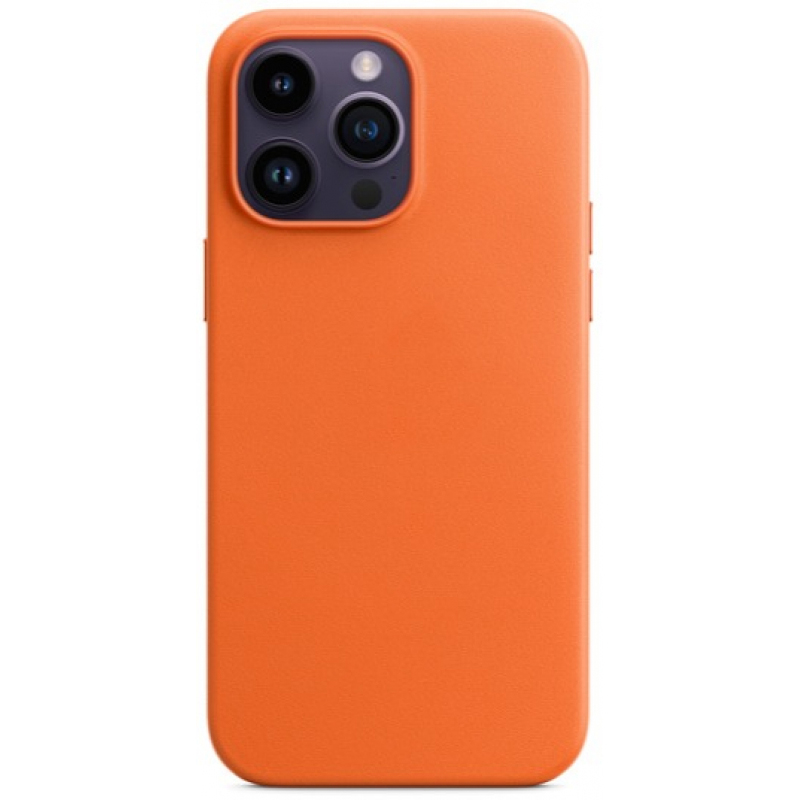 Чехол MagSafe iPhone 14 Pro Max Leather Orange (Оригинал) Orange (Оранжевый)