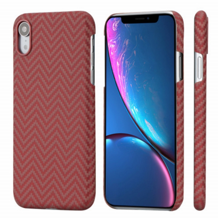 Чехол iPhone XR Pitaka MagEZ Case Красно-Оранжевый(в полоску)/Кевлар (арамид)