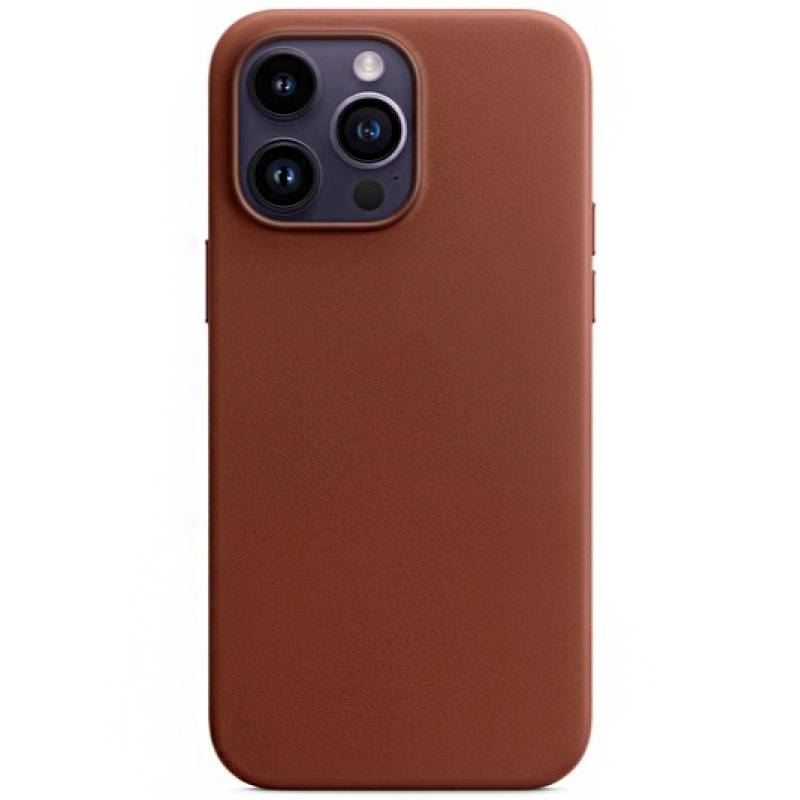Чехол MagSafe iPhone 14 Pro Leather Umber (Оригинал) Brown (Коричневый)