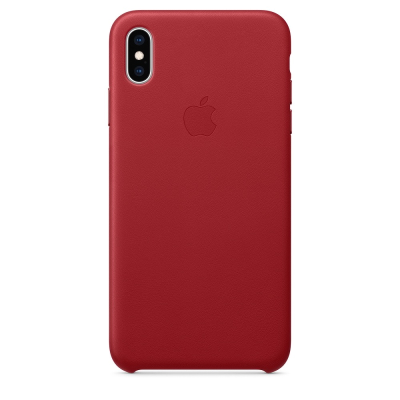 Чехол iPhone XS Max Leather Case Red (Оригинал)