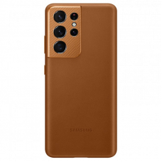 Чехол-накладка Galaxy S21 Ultra Leather Cover Brown