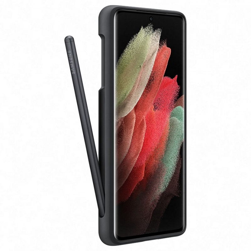 Чехол-книга Galaxy S21 Ultra Silicone Cover with S Pen Black Black (Черный)