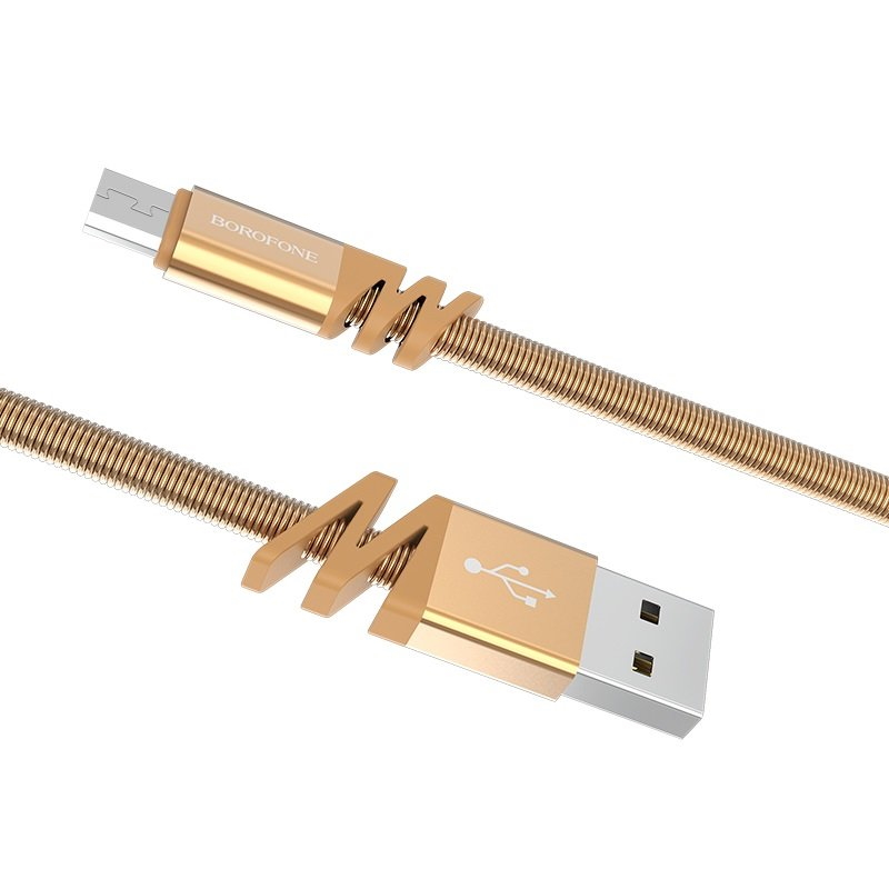 Кабель USB - MicroUSB/ Borofone BX27/ 1M / Золотой