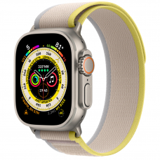 Apple Watch Ultra 49mm Yellow/Beige trail loop / Titanium Case