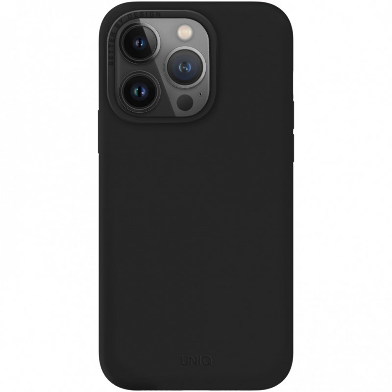 Чехол iPhone 14 Pro Uniq Lino Black Black (Черный)