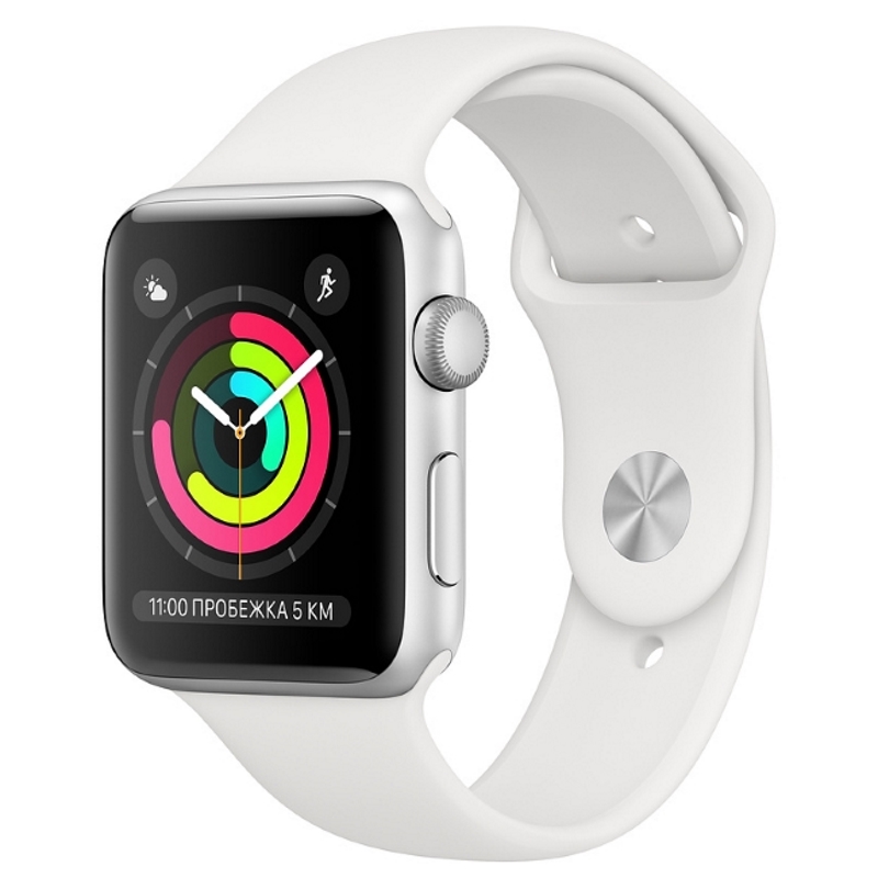 Apple Watch S3 42mm Silver Aluminum with White Sport Band Идеальное Б/У