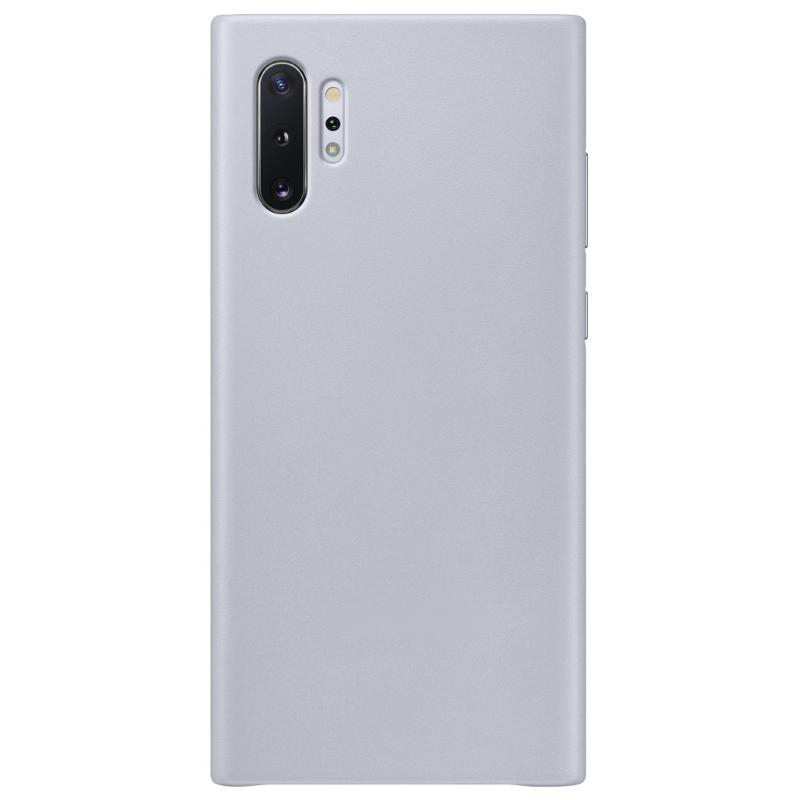 Чехол Galaxy Note 10 Plus Leather Cover Silver