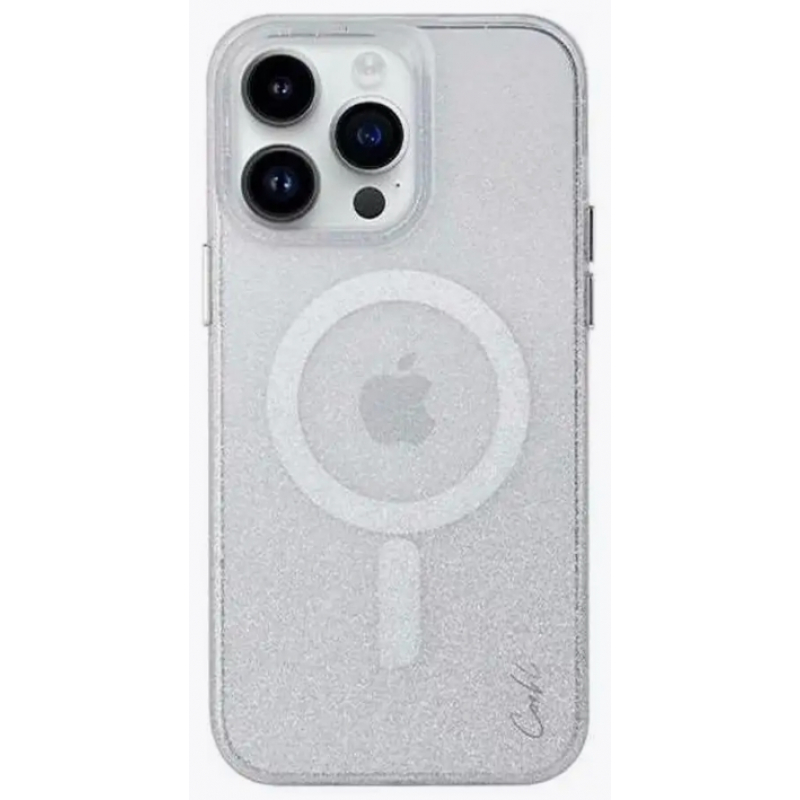 Чехол iPhone 15 Pro Uniq COEHL Lumino MagSafe Sparkling Silver Clear (Прозрачный)