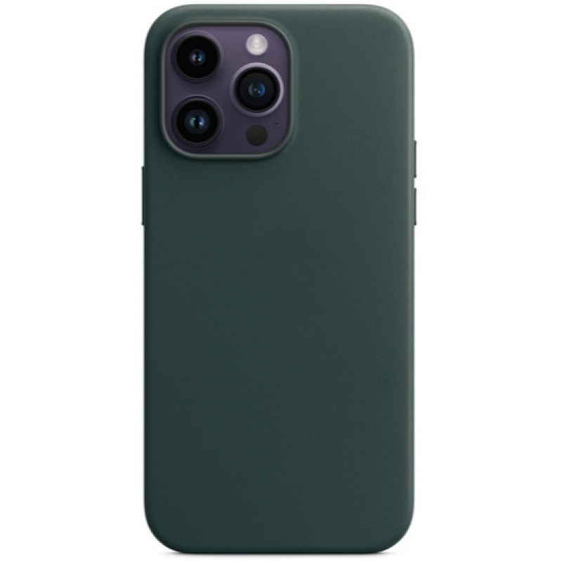 Чехол MagSafe iPhone 14 Pro Max Leather Forest Green (Оригинал) Green (Зелёный)