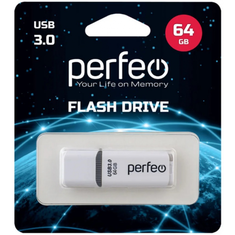 Накопитель USB Flash Drive Perfeo C12 64 GB White