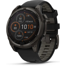 Garmin Fenix 8 AMOLED Solar Sapphire 47mm Carbon Gray DLC Titanium Black / Pebble Gray Silicone (010-02906-11)