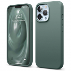 Чехол iPhone 13 Pro Elago Silicone Midnight Green