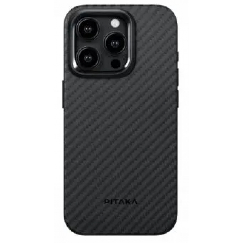 Чехол iPhone 15 Pro Pitaka MagEZ Case Pro 4 Shock Resistant Black Gray Black (Черный)