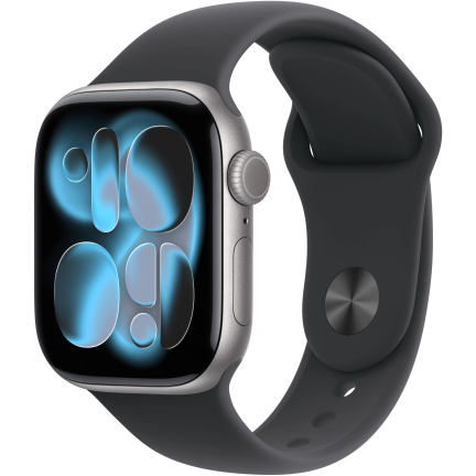Apple Watch 11 42mm Space Grey Aluminum Case / Black Sport Band