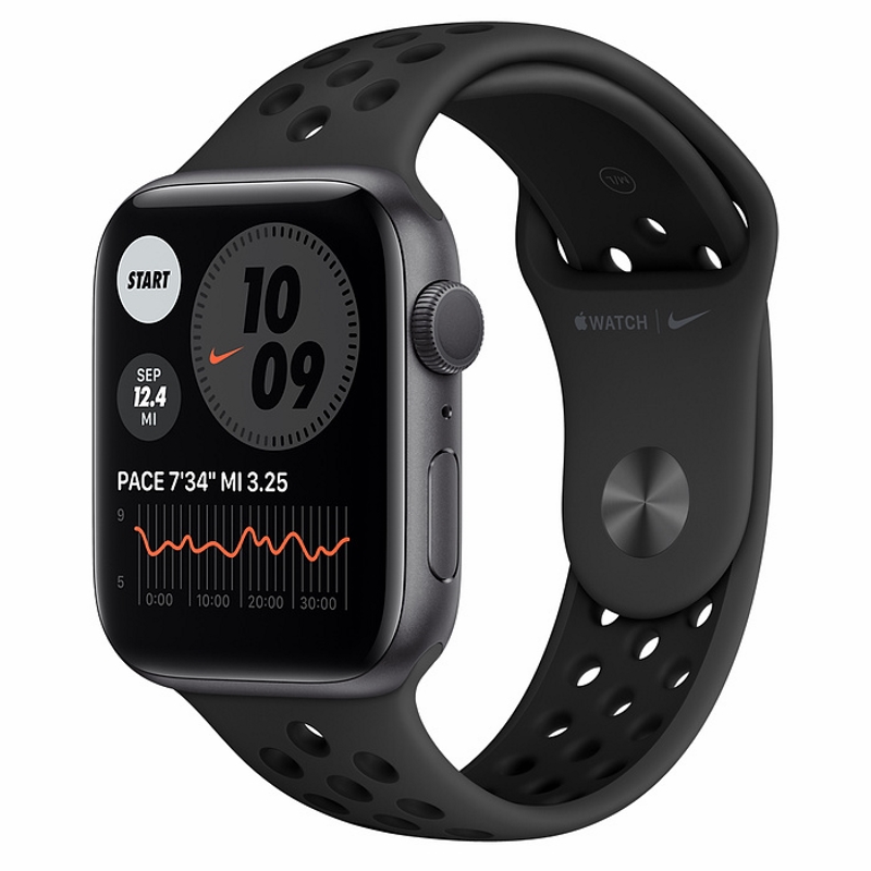 Apple Watch S6 44mm Space Gray Aluminum Case / Black NIKE Sport Band
