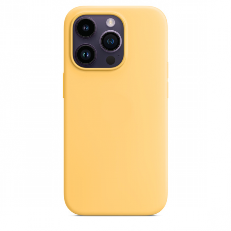 Чехол MagSafe iPhone 14 Pro Max Silicone Cover Sunglow (Оригинал) Yellow (Желтый)