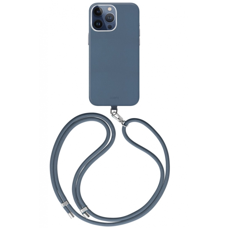 Чехол iPhone 15 Pro Uniq COEHL MUSE Leatherette MagSafe Blue Blue (Синий)