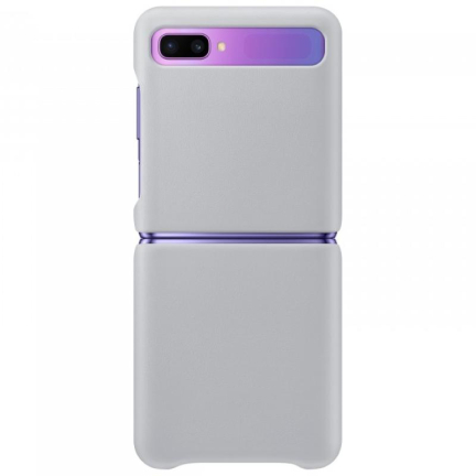 Чехол Galaxy Z Flip Leather Cover Silver