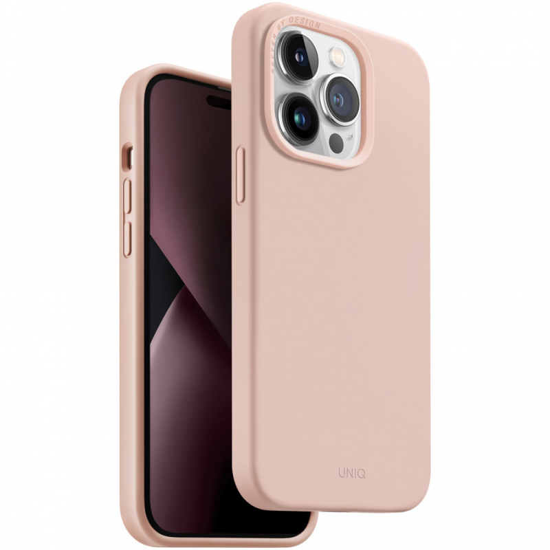 Чехол iPhone 14 Pro Max Uniq Lino Magsafe Pink Pink (Розовый)